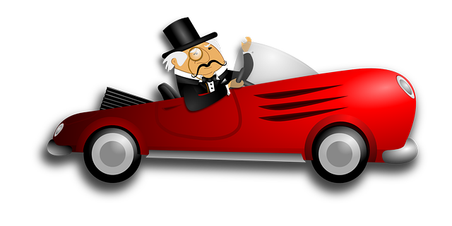 červené auto